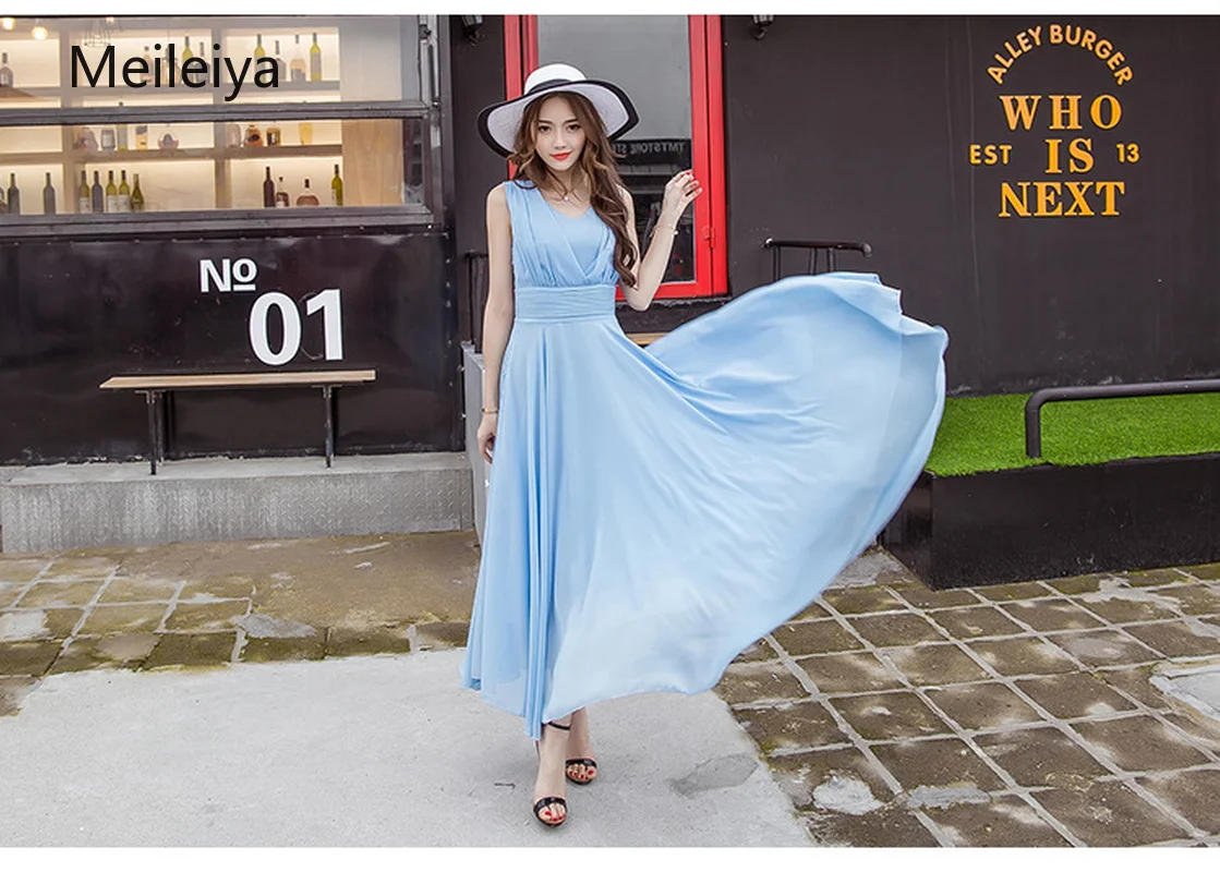 

Women's Light Blue Loose Summer Dress 2019 Creative Bohemian Temperament 0-neck Large Swing Dress
