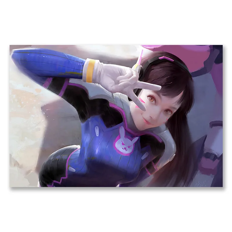 Overwatchs d. va плакат аниме Шелковые Плакаты d. va настенные художественные принты для спальни бескаркасные картины Overwatchs - Цвет: 13