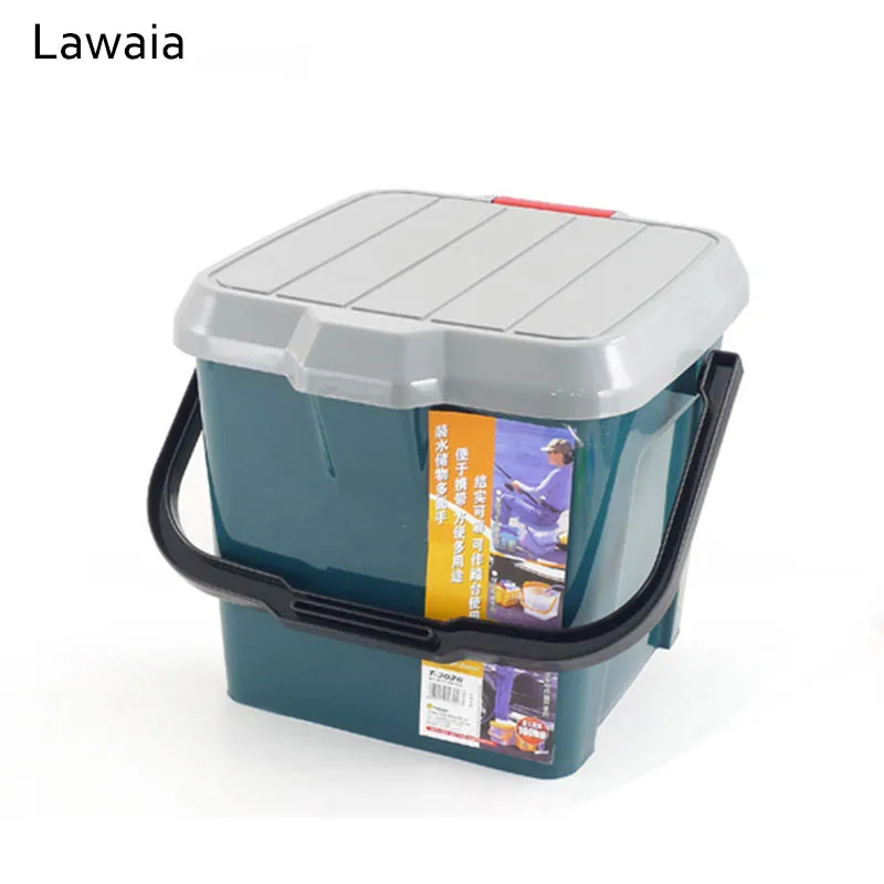 

Lawaia Fishing Box Multi-function Storage Box Plastic Portable Car Outdoor Storage Box Fishing Bucket With Lid Fishing Tools Box