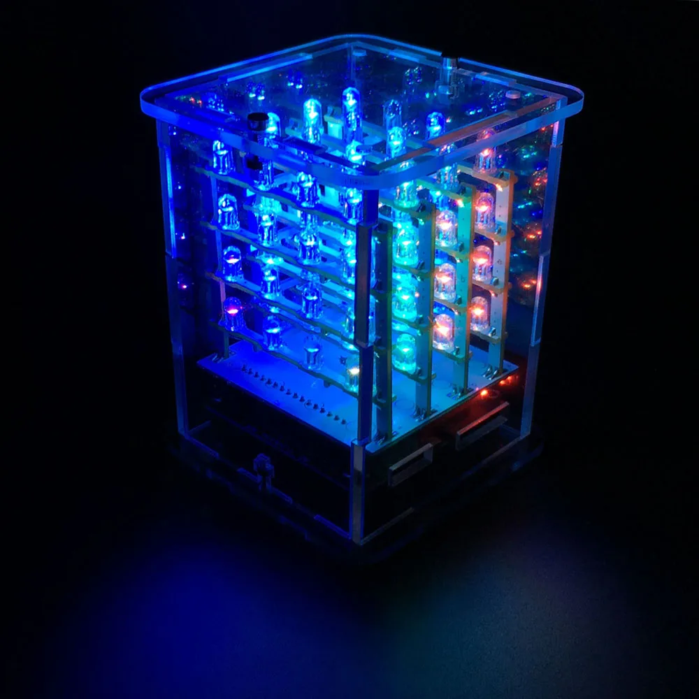 Keyestudio-Kit de inicio de cubo de pantalla LED RGB, 4x4x4, para proyecto Arduino + placa controladora RGB + módulo FDTI (sin - AliExpress