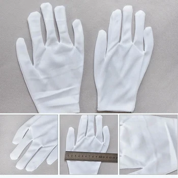 

12Pairs/Lot White Labor Insurance Work Gloves Nylon Cloth Thick Safely Security Working Labor Gloves