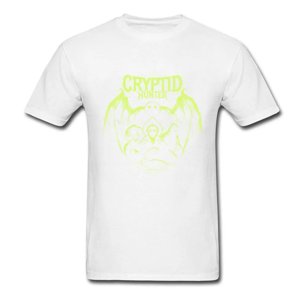 Cryptid Hunter Summer/Fall Cotton Round Collar Tops & Tees Short Sleeve Casual T Shirt Designer Casual T-shirts Cryptid Hunter white