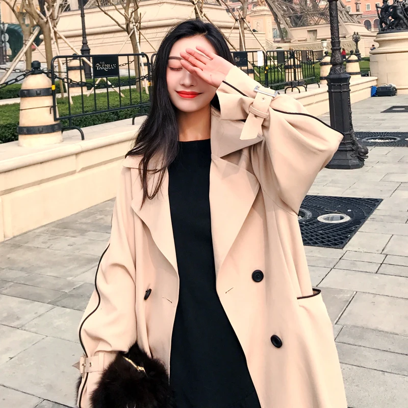 

Fashion women comfortable warm solid long coat new arrival autumn winter korean temperament outerwear holiday sweet trench