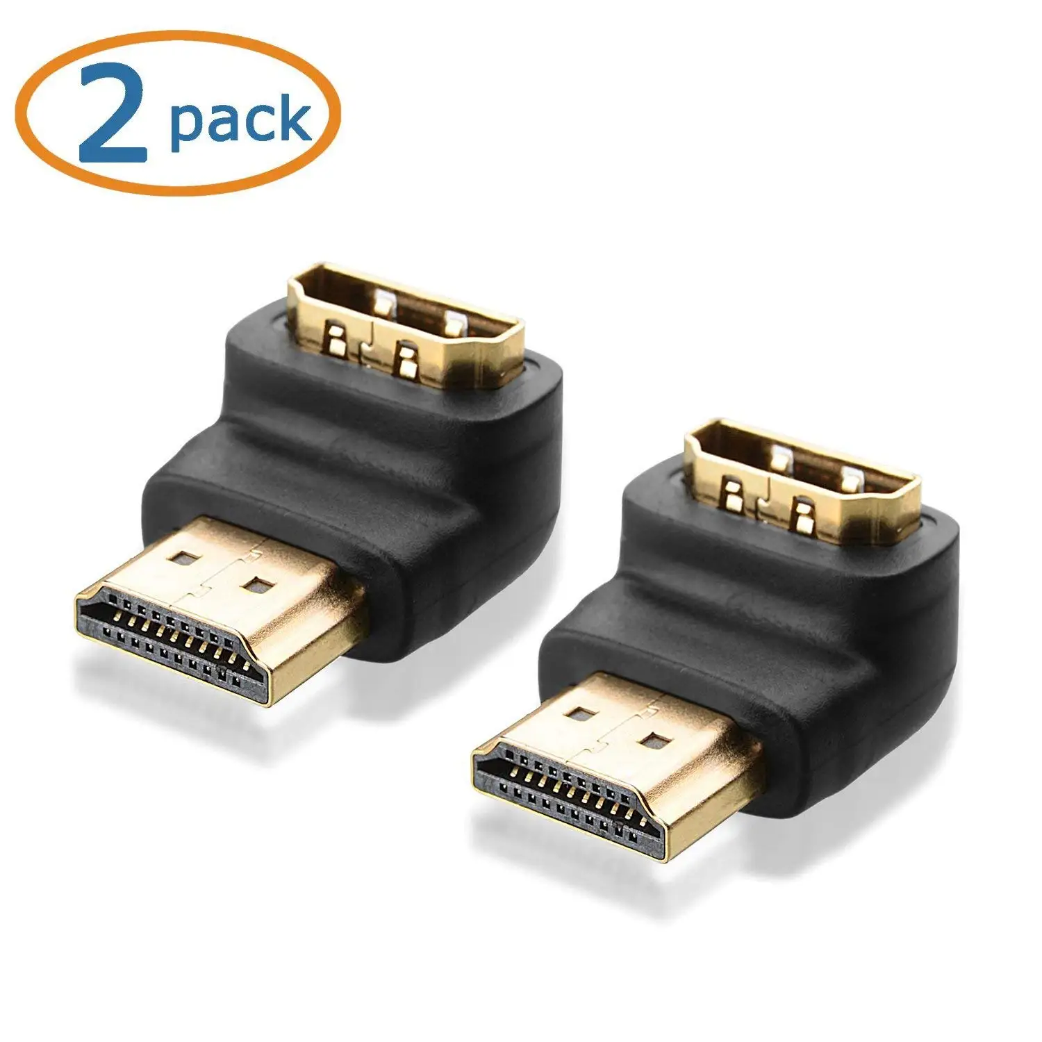 2 шт, 90 градусов позолоченный Высокоскоростной HDMI адаптер «Папа-мама» для Roku tv Stick