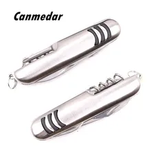 7в1 Швейцарский швейцарский нож из нержавеющей стали, многофункциональные складные армейские ножи, карманный охотничий Походный нож для выживания