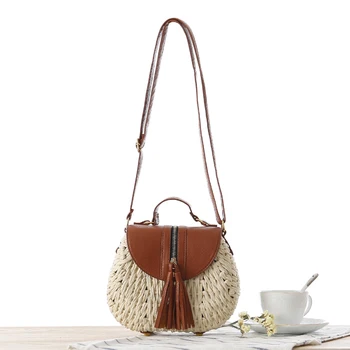 

Shopowner New Pattern Weave Package Small Fresh Straw Plaited Article Sandy Beach On Vacation Single Shoulder Woman Package