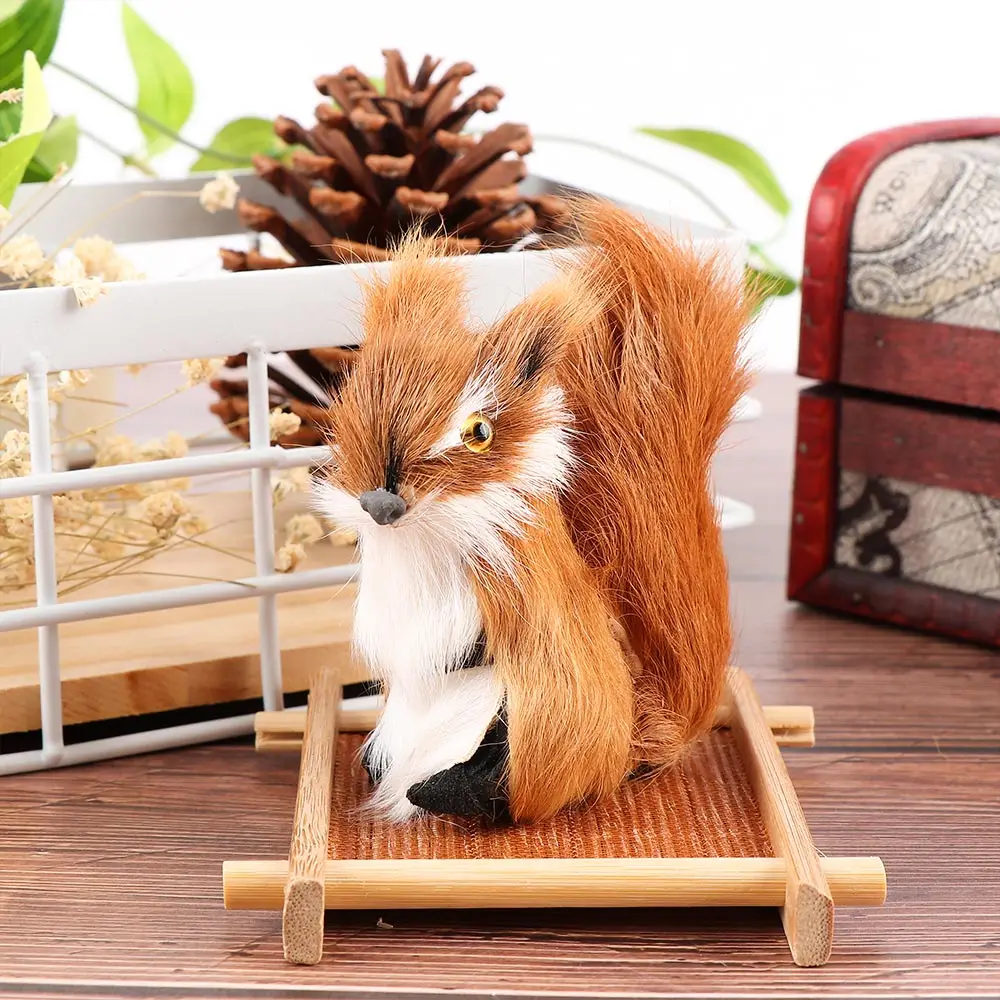 

1 Pc Furry Squirrel Ornament Decoration Adornment Christmas Gift Home Decor Miniatures Great Gift for Kids