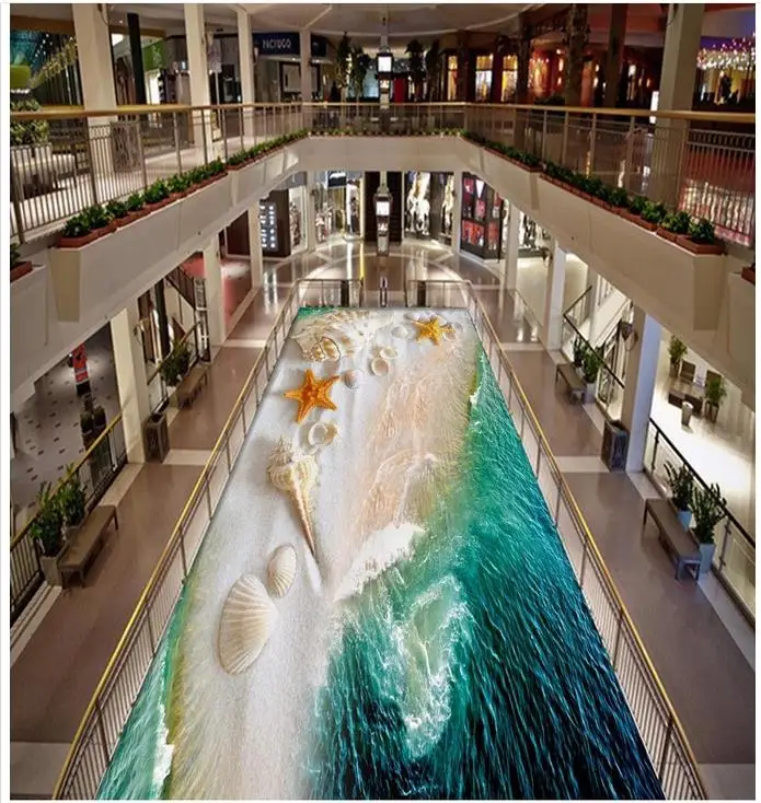 3d картины с морским полом бирюзовые настенные фрески водонепроницаемые