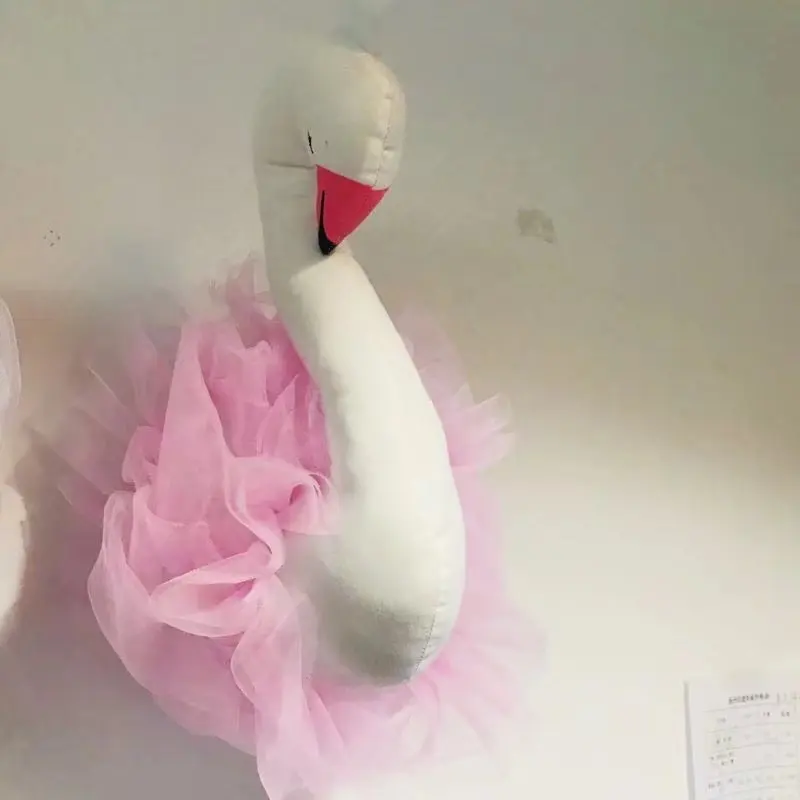 INS Nordic style white swan wall decoration children princess room