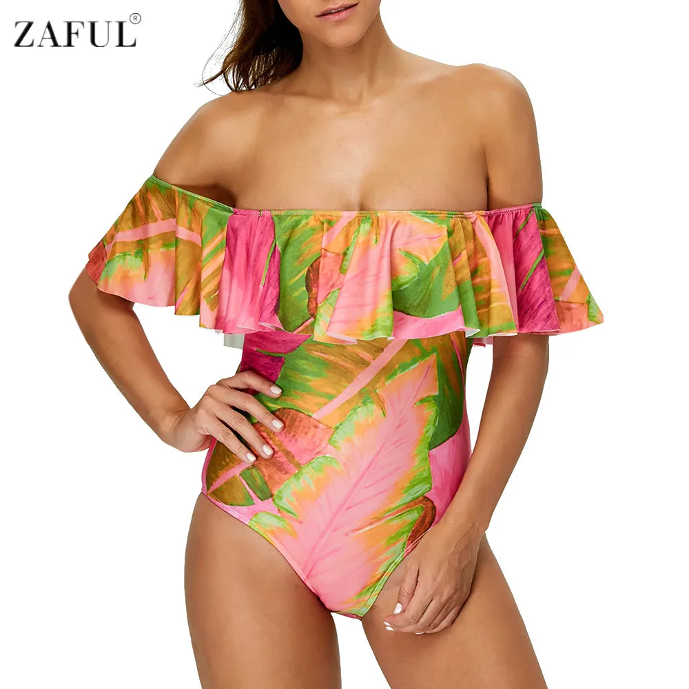open shoulder printed one piece swimwear open shoulder printed one piece swimwear