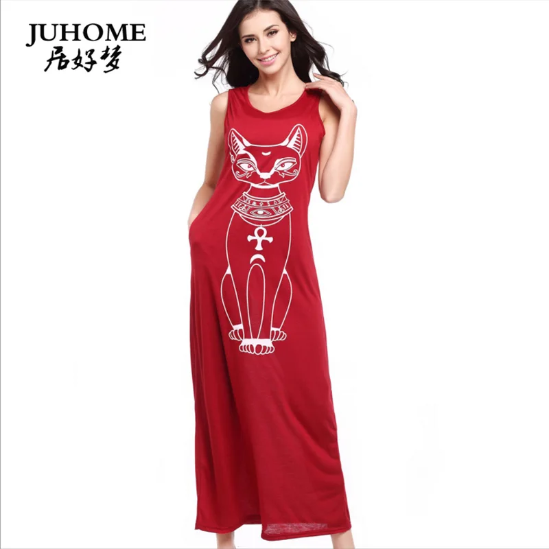 Футболка beah платье Хиппи boho cat с принтом модная женская одежда летний сарафан