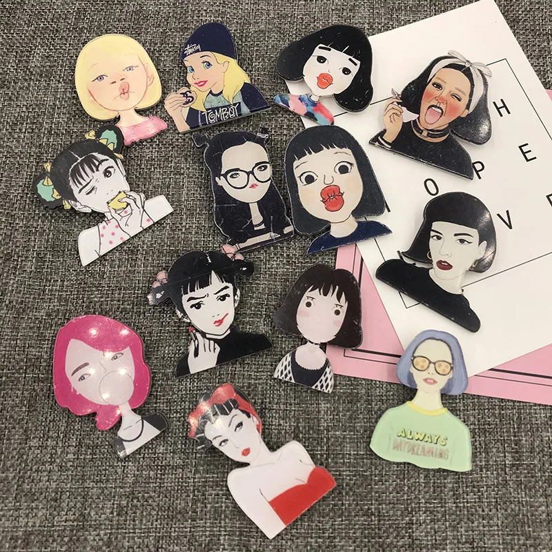 

Beauty Princess Japan Harajuku Girls Acrylic Brooch Pin Knapsack Accessory Cartoon Garment Fashion Jewelry