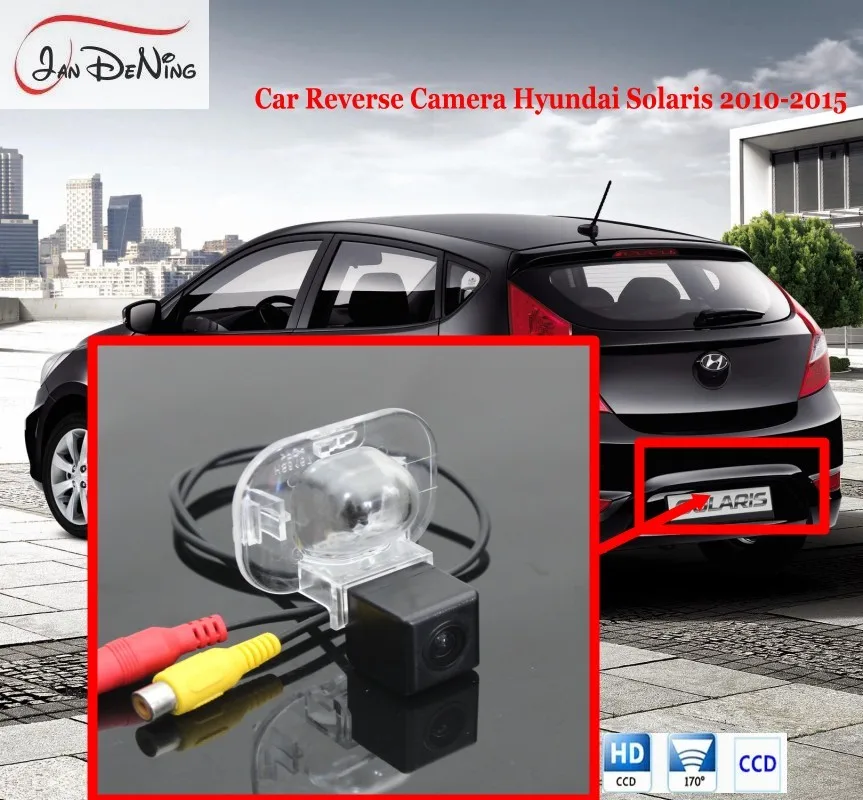 

JanDeNing License Plate Light OEM HD CCD Car Rear View Parking/ Backup Reverse Camera For Hyundai Solaris 2010-2015