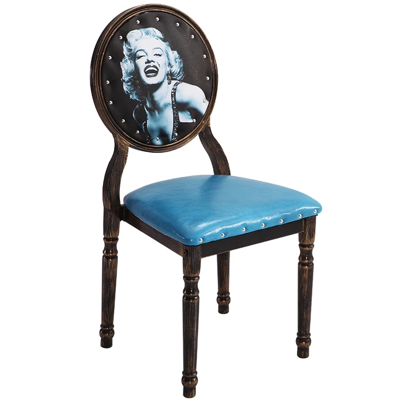 12%Retro Home Dining Chairs Hotel Reception Chairs Upholstered Chairs For Cafeteria/bedroom/living /patio/makeup/manicure