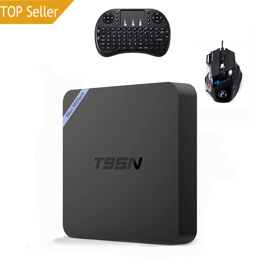 [Best Seller] T95N Mini M8S Pro 2GB+8GB Android TV Box S905x Quad Core Kodi 16.0 2.4GHz WiFi Bluetooth 4.0 Smart Media Player