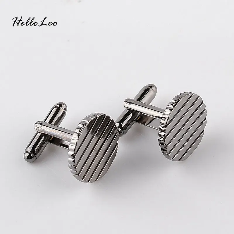 Vintage Retro Striped Men's Simple Cufflinks High Quality Fashion