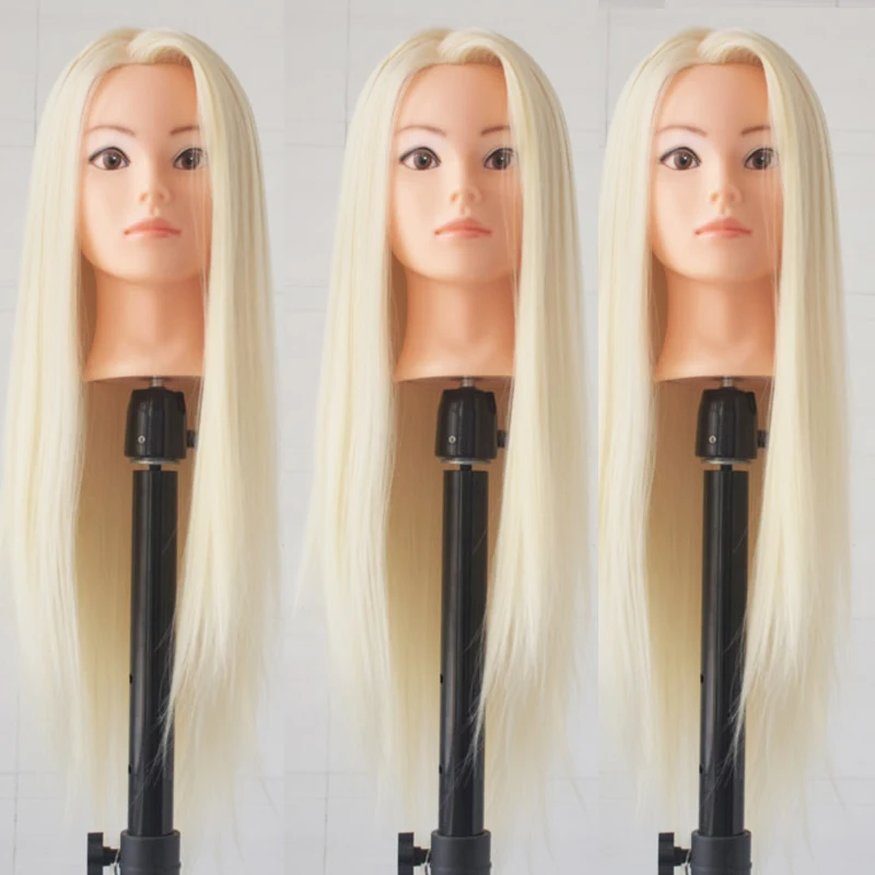 Hotsale 26&quot Hair Styling Training Head Female Mannequin Manikin Synthetic Fiber Cosmetology Doll With Desk Holder|head head|head traininghead for