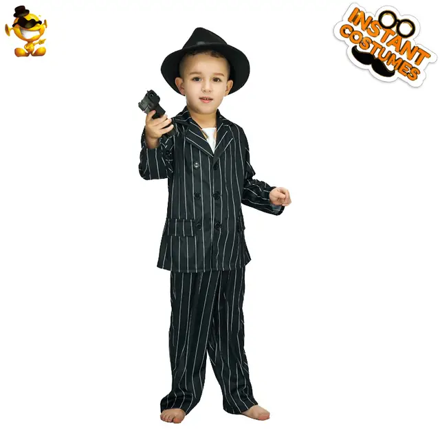 Dsplay Kids New Style Gangster Costume Cool Gangster Boss Cosplay