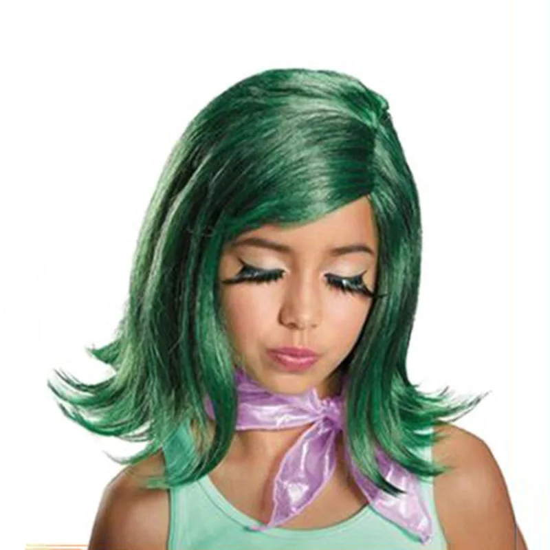 KTLPARTY Children cosplay wig girls Inside Out Joy Disgust Sadness wig