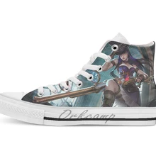 Esport Game Character Jax Caitlyn Jinx League Of Legend/дизайнерская парусиновая обувь с высоким берцем на заказ Повседневная обувь на плоской подошве Прямая поставка