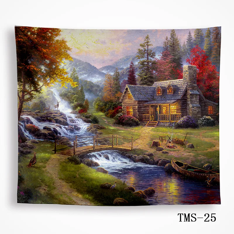 

forest Streams wall carpet home decor natural scenery wall blanket decoracion pared beach tapestry