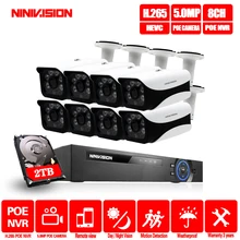 8CH NVR 5MP POE CCTV camera System Kit H.265 Outdoor Waterproof IP Camera POE home security Video Surveillance kit