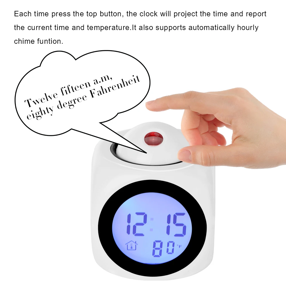 Электронный ЖК-термометр времени проекционные часы настольные Nixie цифровой без радио проектор говорящий будильник голосовые подсказки