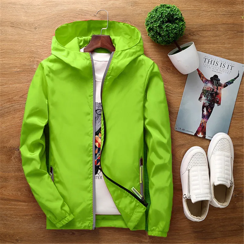 

Spring and Autumn 3M reflective casacas windbreaker men's hooded bomber jacket windbreaker children's code adult large size 7XL