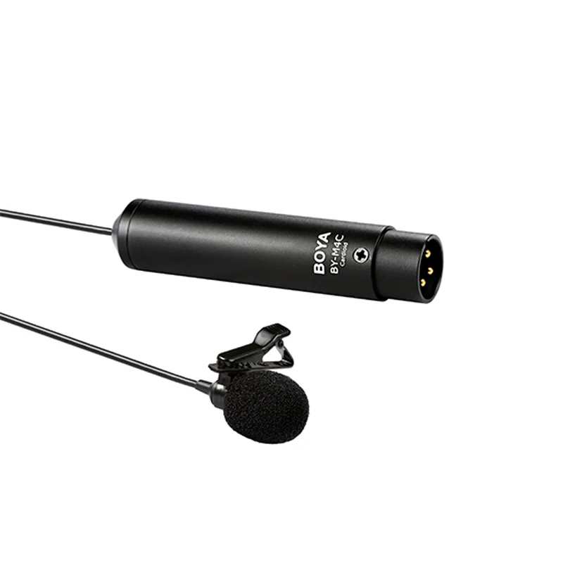 Professional Clip-On Lavalier Condenser Microphone XLR Output for Canon Nikon Sony Panasonic Camcorder Audio Recorder Video Mic |