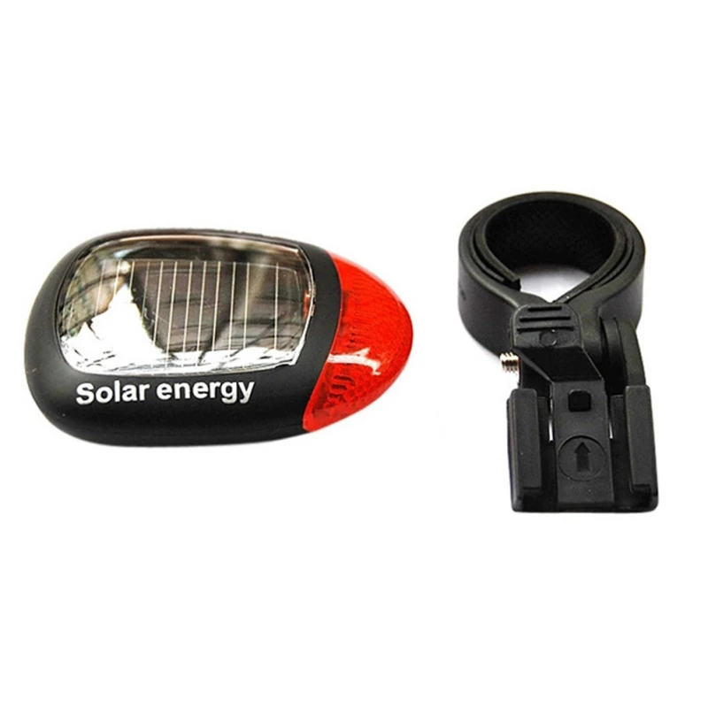 Clearance 2019 Bicycle Solar Energy LED Tail Light Night Safety Cycling Rear Lamp With Installing Mount Bicycle Accessories 11