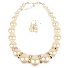 big simulated pearl necklace and earrings set for women parure bijoux bridal jewelry sets big simulated pearl necklace and earrings set for women parure bijoux bridal jewelry sets