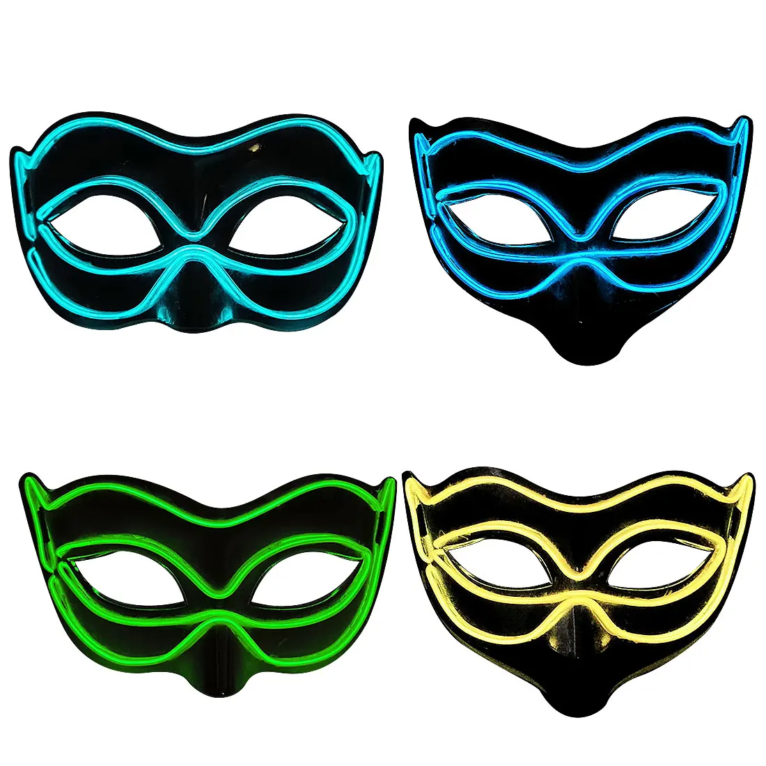 

Party Mystery Masks LED Light Up Half Face Masks The Purge Election Year Great Holiday Cosplay Costume Supplies Glow In Dark 1Pc
