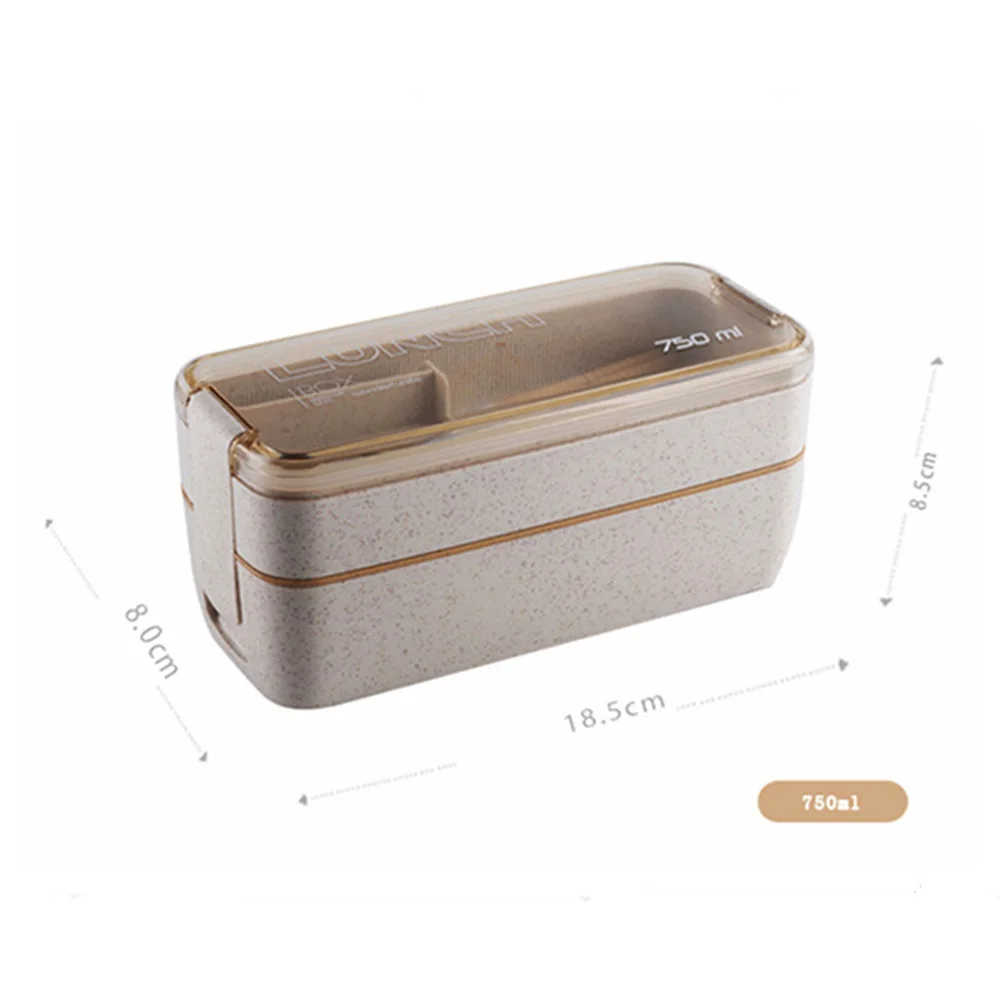 ISKYBOB 1 шт. здоровая коробка для ланча 3 слоя пшеничной соломы для бэнто, в упаковке, для разогревания в микроволновой печи контейнер для хранения еды