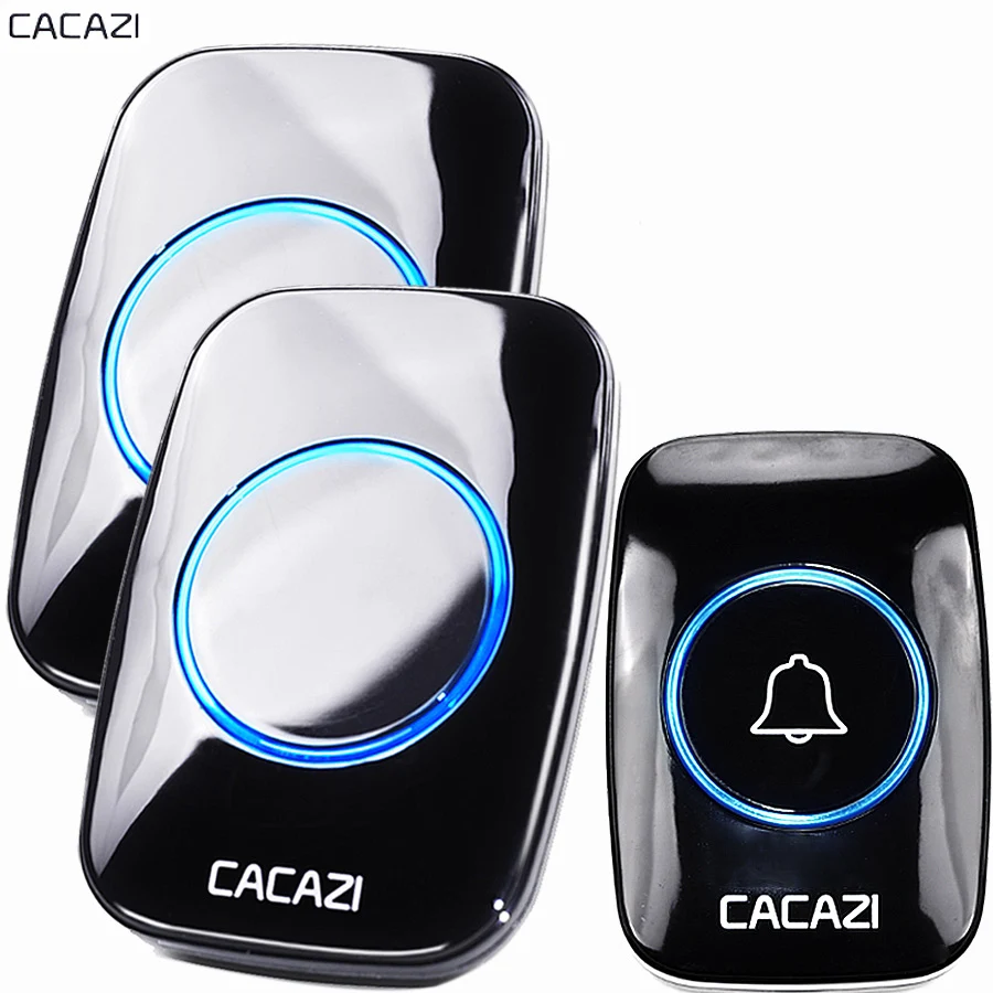 CACAZI New Wireless Doorbell Waterproof 300M Remote EU AU UK US Plug smart Door Bell Chime battery 1 2 button 1 2 3 receiver AC