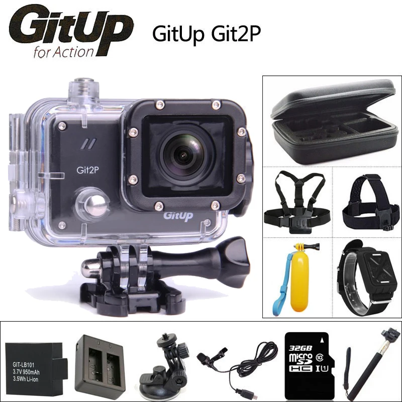 Original GitUP Git2P Sports Action Camera 2K Wifi Full HD 1080P 30M Waterproof Camcorder 1.5 inch Novatek 96660 Git2 P PRO Cam