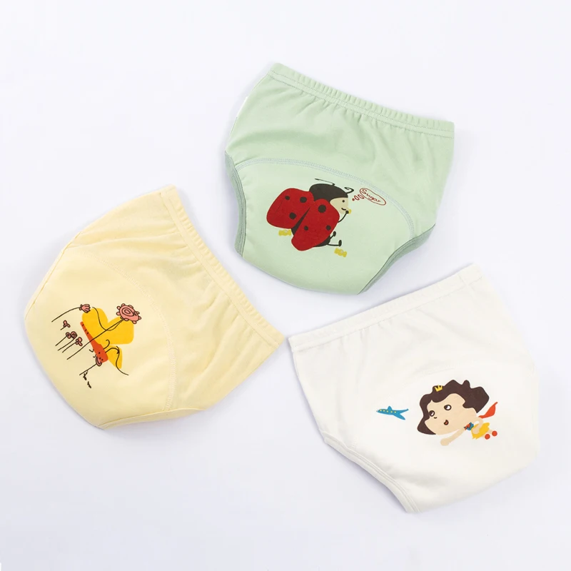 Soft Cotton Baby Diapers Reusable Nappies Cloth Baby Training Panties Toddle Boys Underwear Unisex Durable Cartoon Cotton Briefs