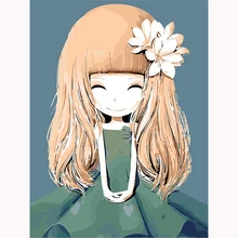 MOLEK DIY картина маслом по номерам комплект Мультяшные персонажи Лилия девушка акриловая живопись на холсте Современный домашний декор настенная художественная картина