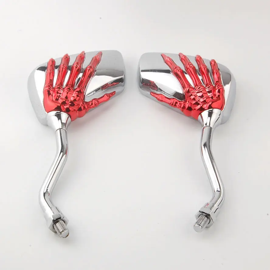 

Universal 8-10mm Motorcycle Skeleton Skull Hand Claw Rearview Side Mirror Fit For Kawasai Honda Suzuki Car Styling Accessories