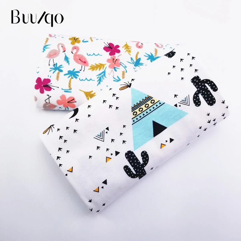 New プリント子供綿ニット生地ベビーコットンジャージー生地半分メートル Diy 縫製ベビー服の布 50 170 センチメートル Fabric Aliexpress