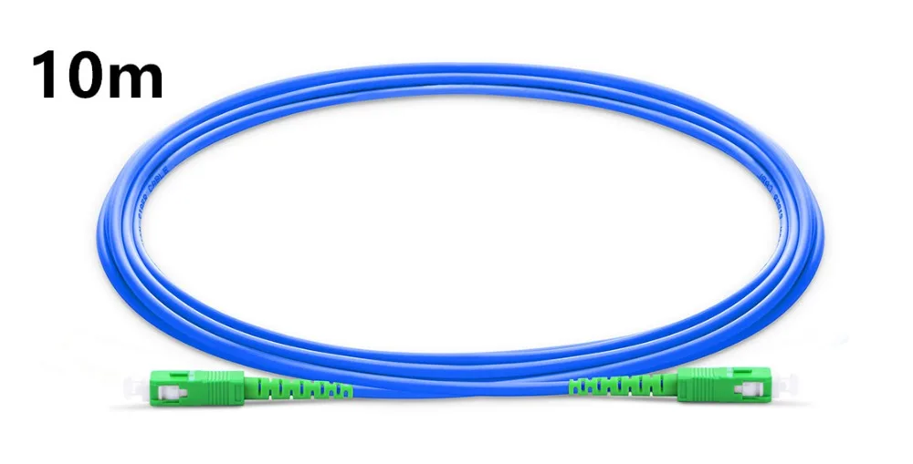 

10m SC APC to SC APC Simplex Single Mode Armored PVC (OFNR) Patch Cable, Cable Jumper