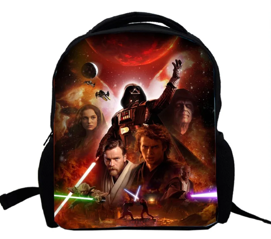 13 дюймов Звездный рюкзак войны Дарт Вейдер йода джедай сумка для начальной школы Пробуждение силы фильм Детская сумка для мужчин на заказ 1