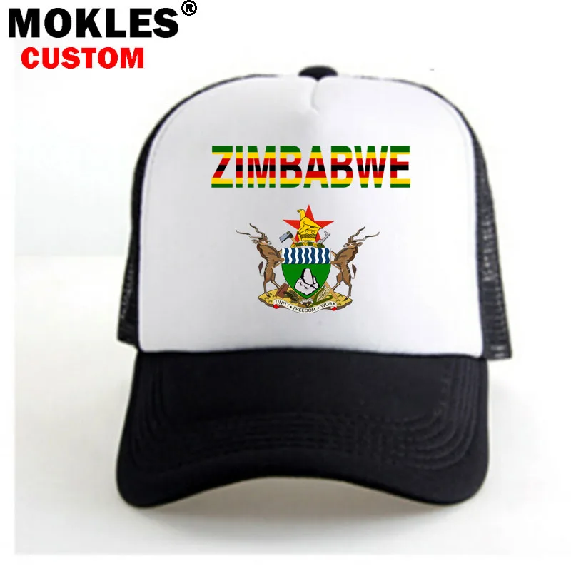 ZIMBABWE youth male diy custom name photo zwe boy hat nation flag zw