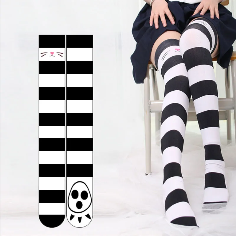 

Japanese Anime 3D Printed Cat Claw Lolita Stockings Cosplay Animes Socks Kawaii Thigh High School Sock Over the Knee Stocking