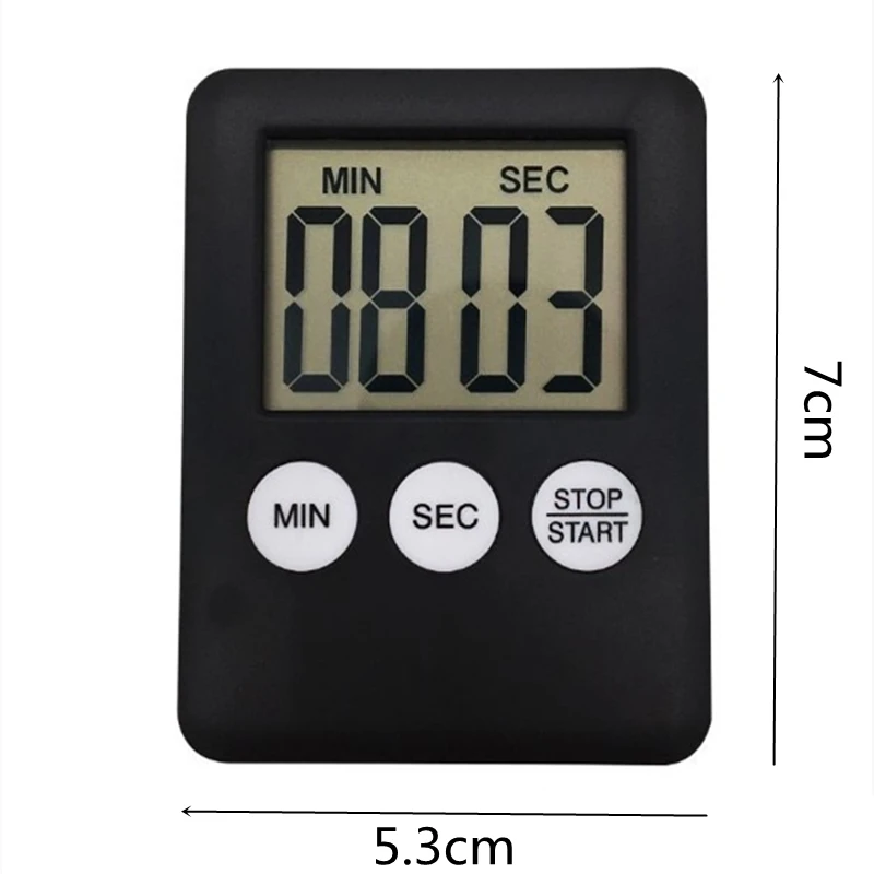 1Pc Time Timer Super Thin LCD Digital Screen Kitchen Timer Cooking Count Countdown Alarm Sleep Stopwatch Temporizador Dropship