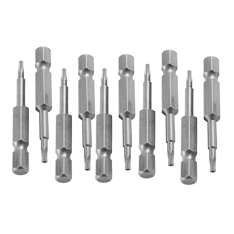 

50mm Length 2mm Point T8 Type Security Torx Screwdriver Bit 10 Pcs