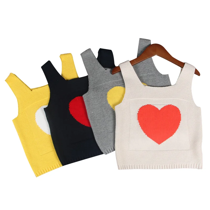 Heart Knitted Girls Sweater Fashion Kids Crochet Vest For Girls  Cotton Baby Autumn Coat Children Sweater Vest Girls Clothing (10)