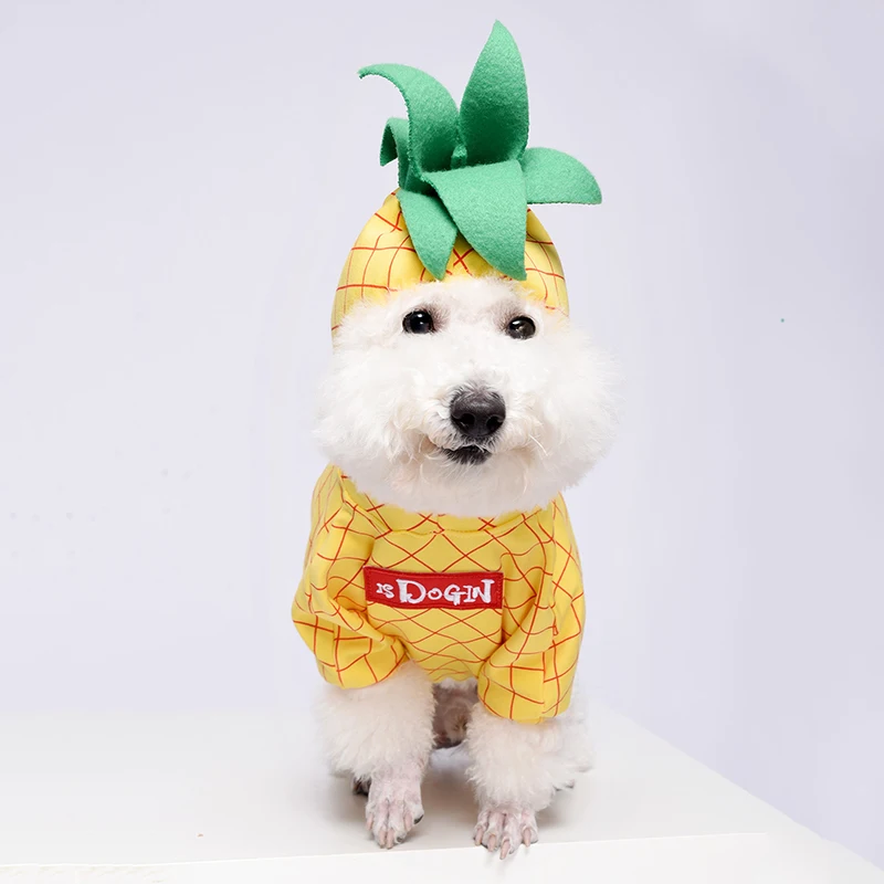 

Funny Fruits French Bulldog Apple Pineapple Apparel Pet Dog Clothes for Small Dogs Chihuahua Pug Cute Costume Cosplay Hoodies