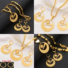 Anniyo Маршалловы Острова ожерелья с флагом серьги для женщин девушки с цветком ювелирные наборы Marshall праздничные подарки на день рождения#107221