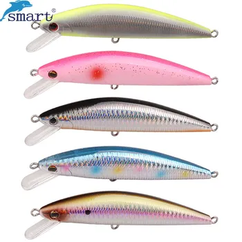 

Smart Minnow Bait 3D Eyes 118mm 41.3g 10 Colors Fishing Lures France VMC Hooks Artificial Para Pesca Leurre Souple Peche Wobbles