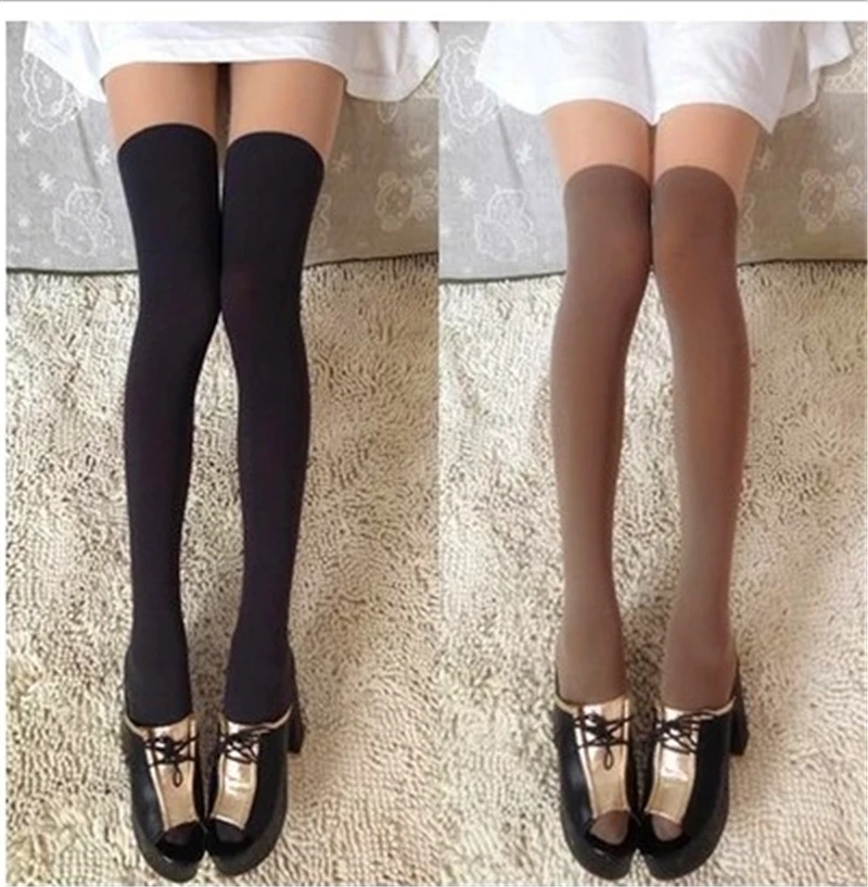 

1 pair spring fall women's long sexy silk sock student dance knee-high sock Japanese girl's velvet stocking for height 155-170cm